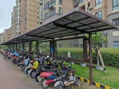 小區(qū)車棚雨棚充電樁pc二層四層陽光板耐力板阻燃隔熱